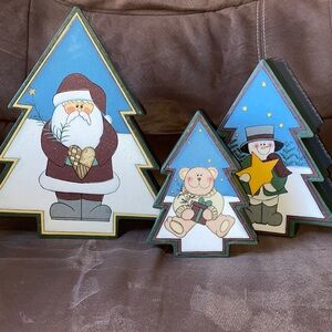 Festive Tree-Shaped Boxes Holiday Decor Set